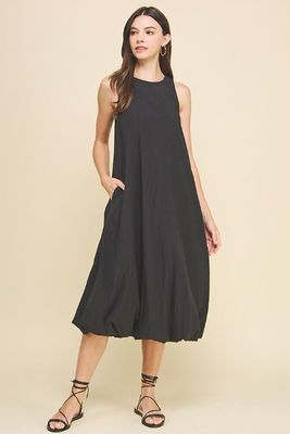 Kassidy Black Bubble Hem Midi Dress Kassidy Black Bubble Hem Midi Dress