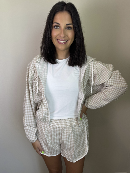 Lightweight Gingham Print Jacket