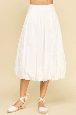 Make A Statement White Bubble Midi Skirt Make A Statement White Bubble Midi Skirt