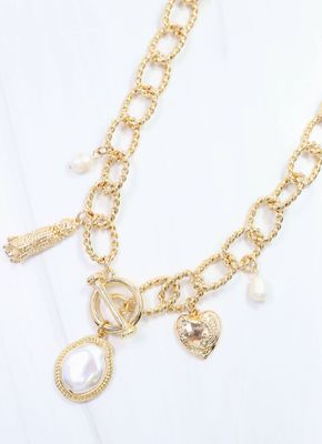 Nicky Charm Necklace Gold