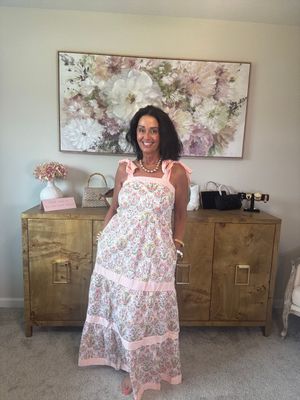 Peach Floral Print Maxi Dress Peach Floral Print Maxi Dress