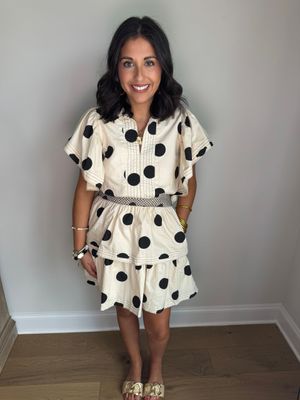Strike a Pose Polka Dot Flutter Sleeve Dress Strike a Pose Polka Dot Flutter Sleeve Dress