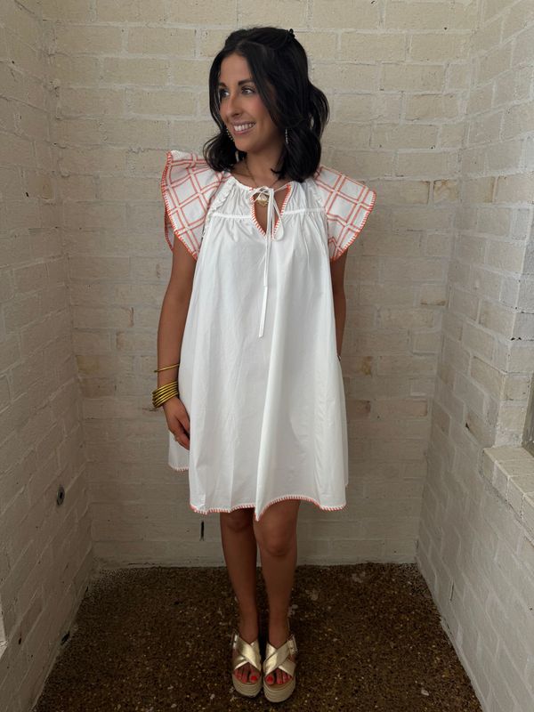 Tennessee White/Orange Mini Dress