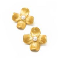 Hidden Truth Large Dogwood & Pearl Stud Earrings