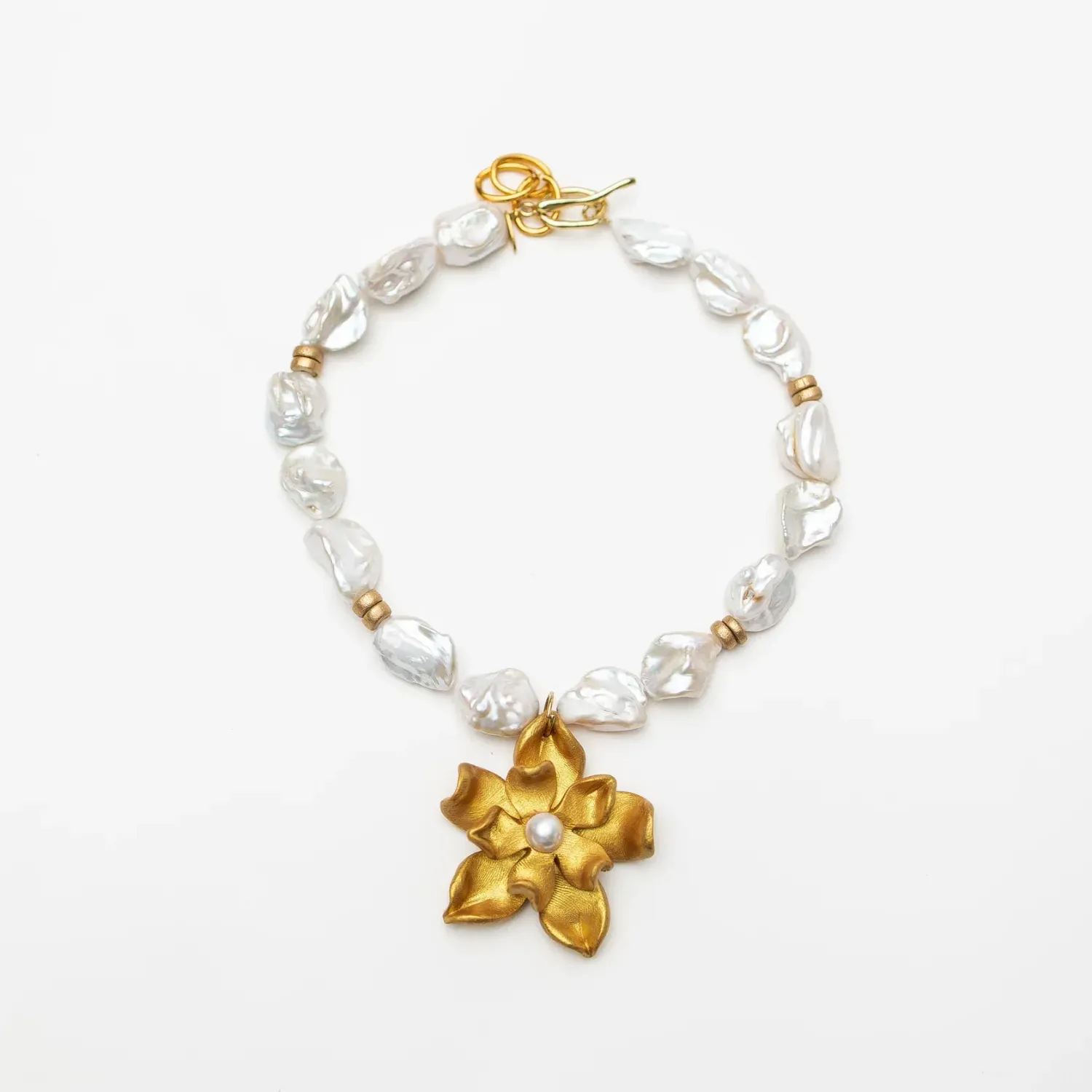 Hidden Truth Adjustable Baroque Pearls w/ Magnolia Pearl Blossom Necklace