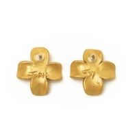 Hidden Truth Large Dogwood & Pearl Stud Earrings