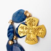 Hidden Truth Blue Adventure Nuggets with Martha Cross Necklace