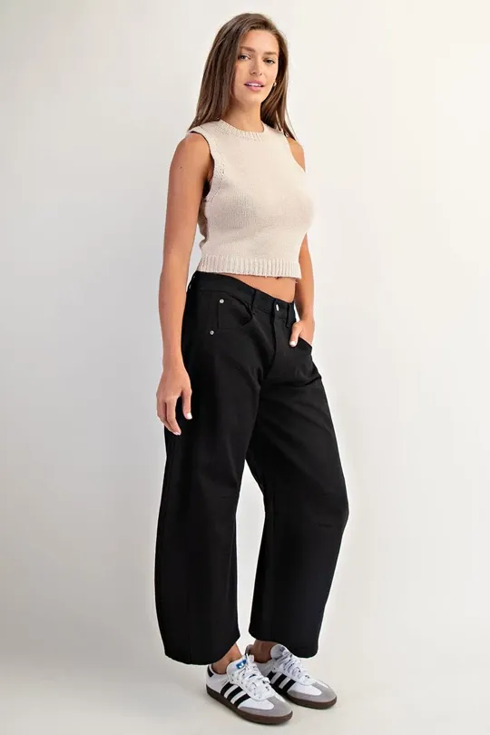 Eesome Black Barrel Jeans