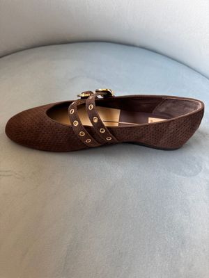 Dolce Vita Baylee Grommet DK Brown Perforated Suede Shoe (flat)