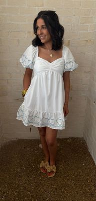 White Heart Shape Mini Dress