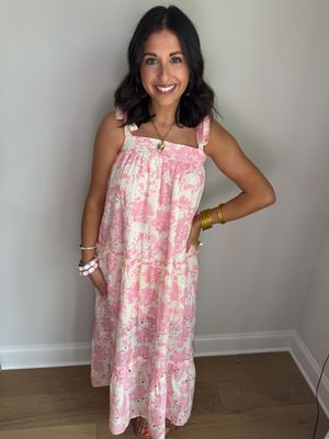 Lucy Pink Floral Bandeau Maxi Dress Lucy Pink Floral Bandeau Maxi Dress