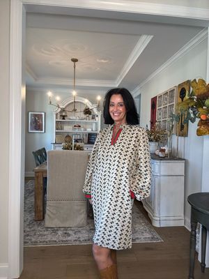 Taupe Geometric Print Long Sleeve Dress Taupe Geometric Print Long Sleeve Dress