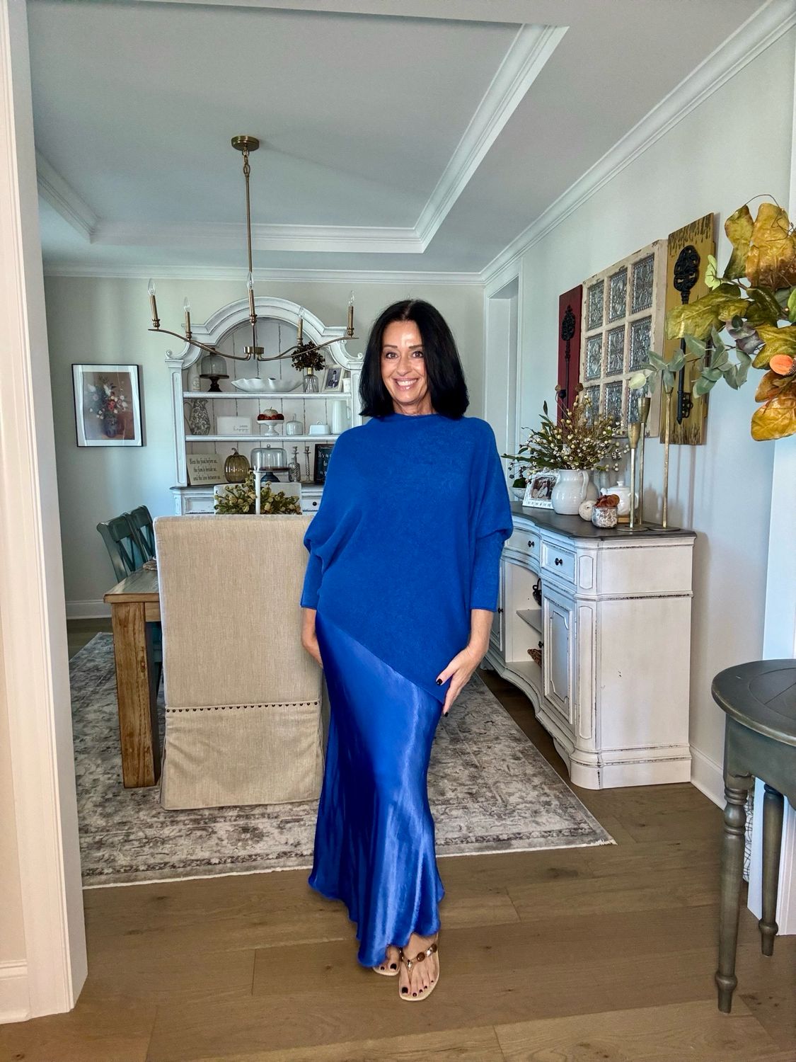 Milio Milano Royal Blue Silky Slip Skirt