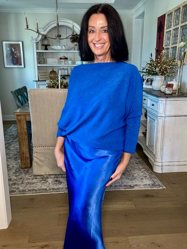 MILIO Milano Cobalt Blue Asymmetrical Sweater