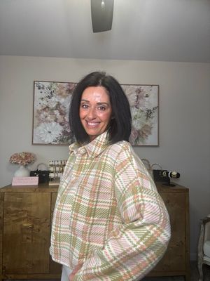 Plaid Oversized Cropped Jacket Plaid Oversized Cropped Jacket