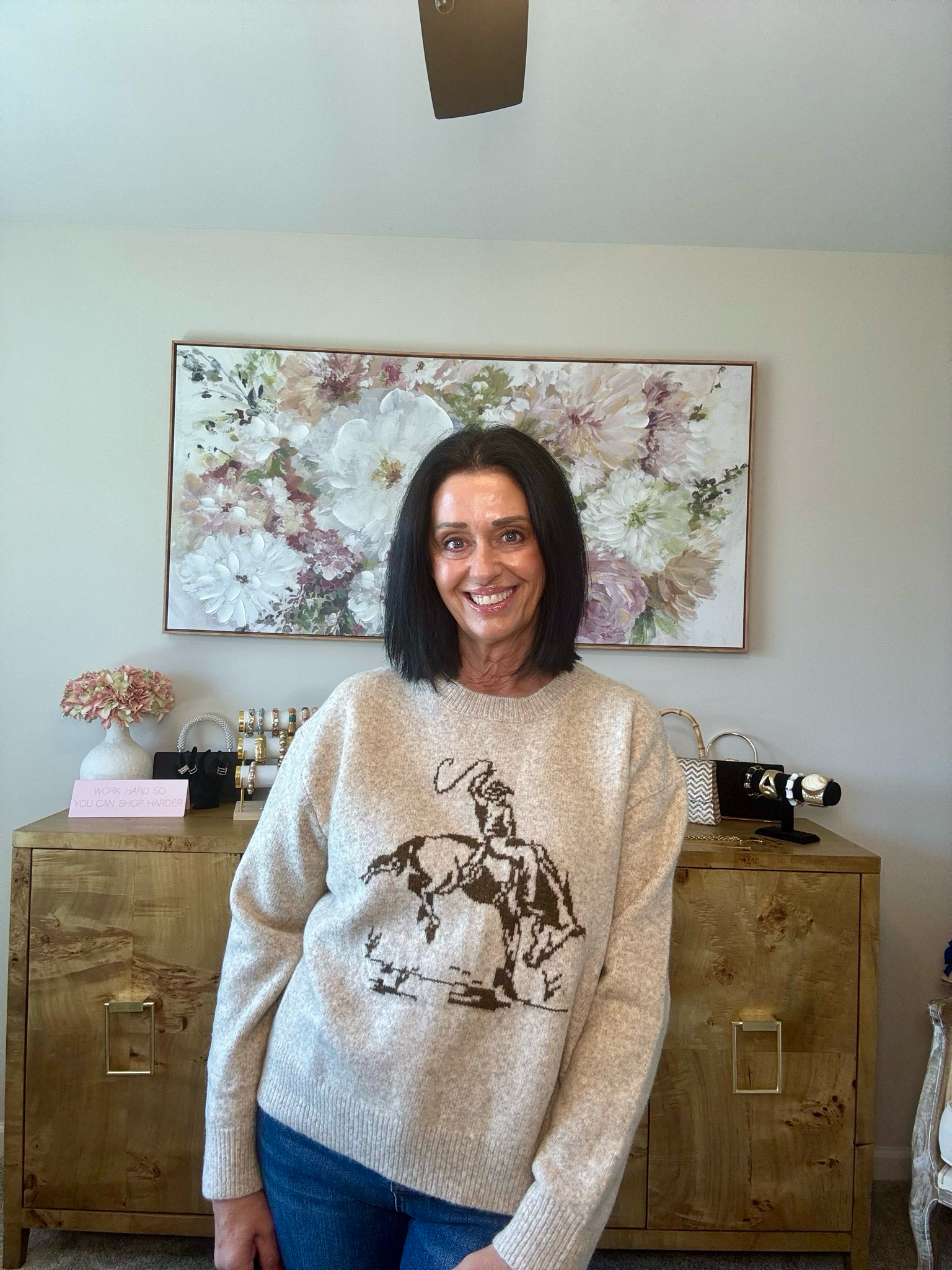 Cowboy Graphic Crew Sweater