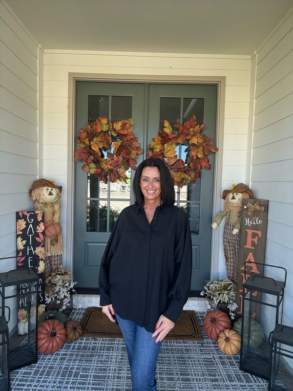 Balloon Sleeve Button Down Shirt (Comes in Black or White)