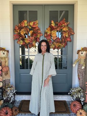 Entro Olive Striped Maxi Dress Entro Olive Striped Maxi Dress