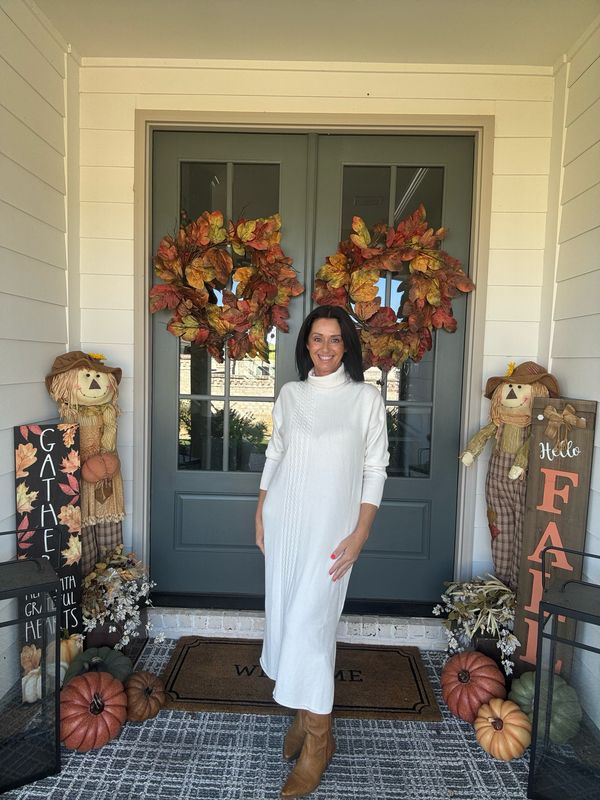 Milio Milano Ivory Turtleneck Sweater Dress