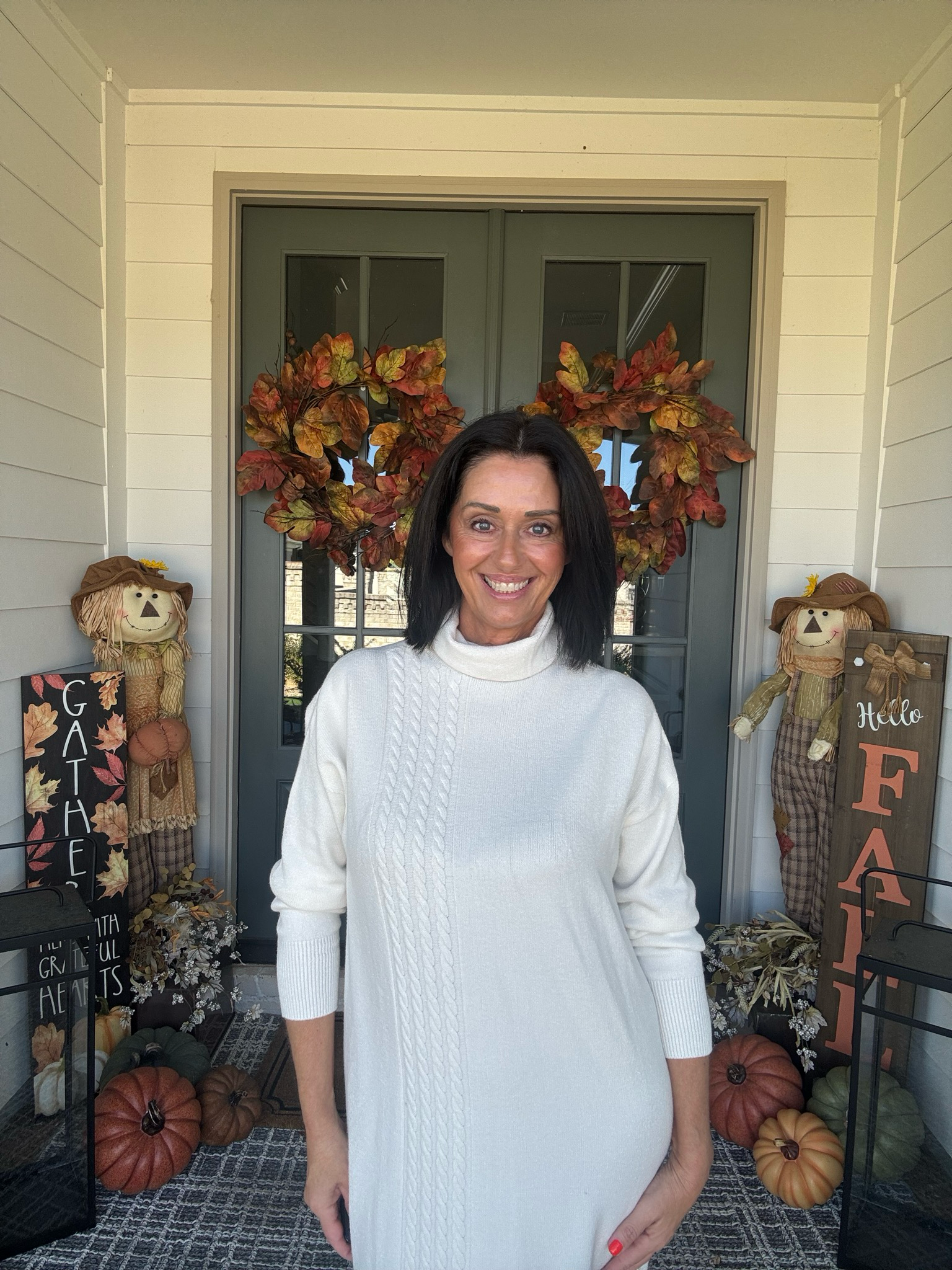 Milio Milano Ivory Turtleneck Sweater Dress