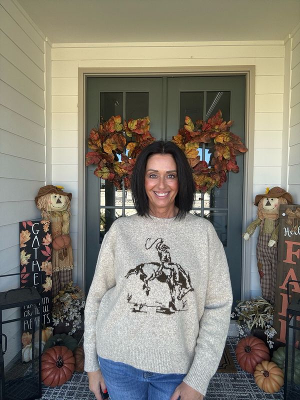 Cowboy Graphic Crew Sweater