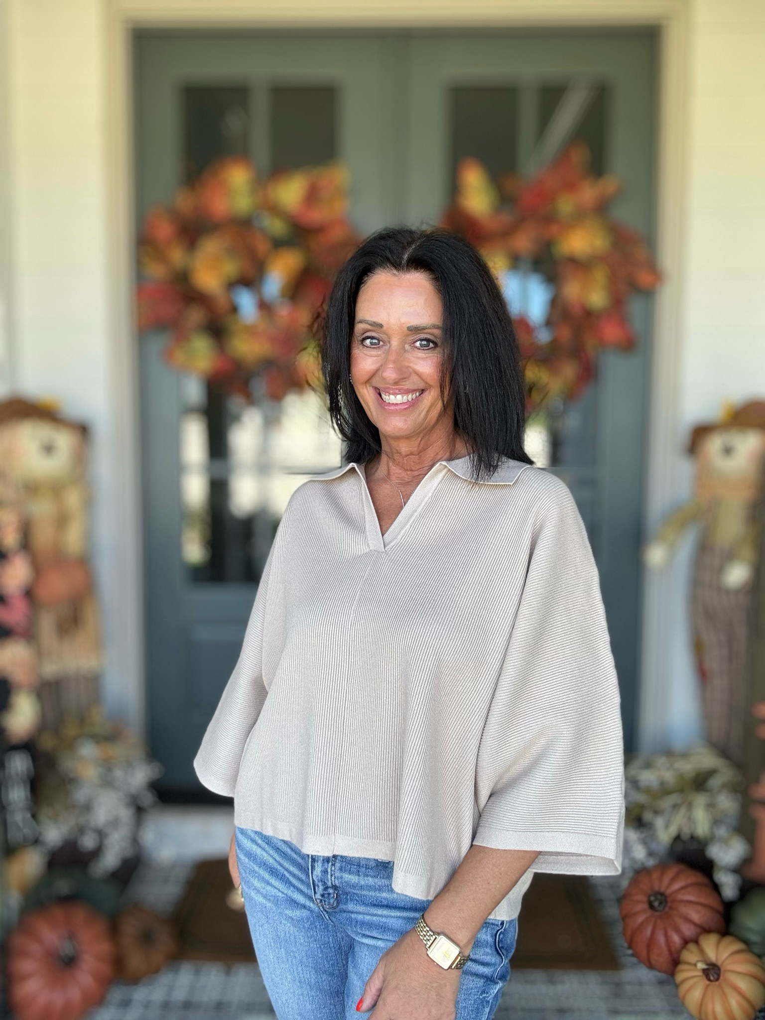 Entro Stone Ribbed Top