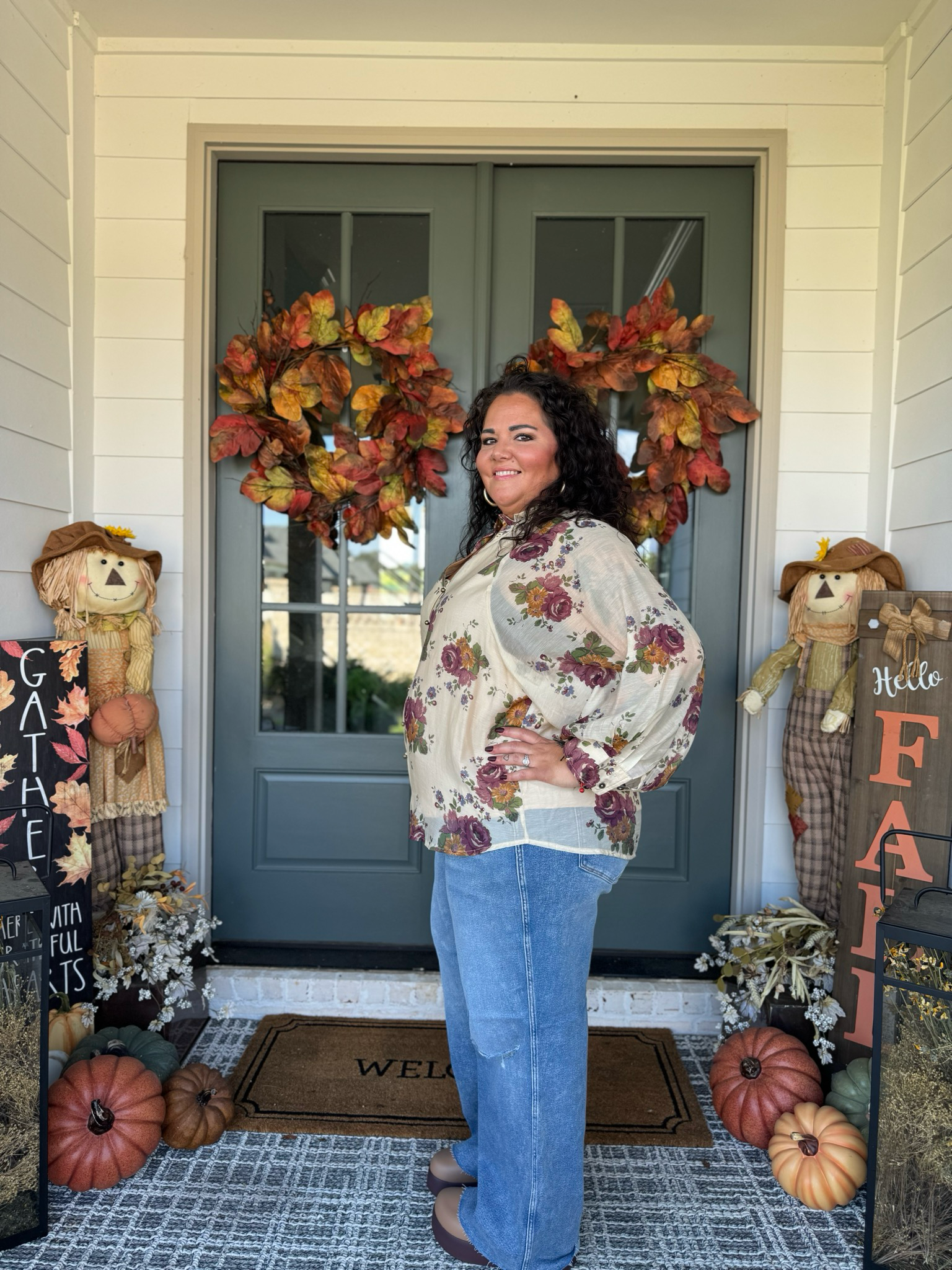 Entro Ecru Floral Top