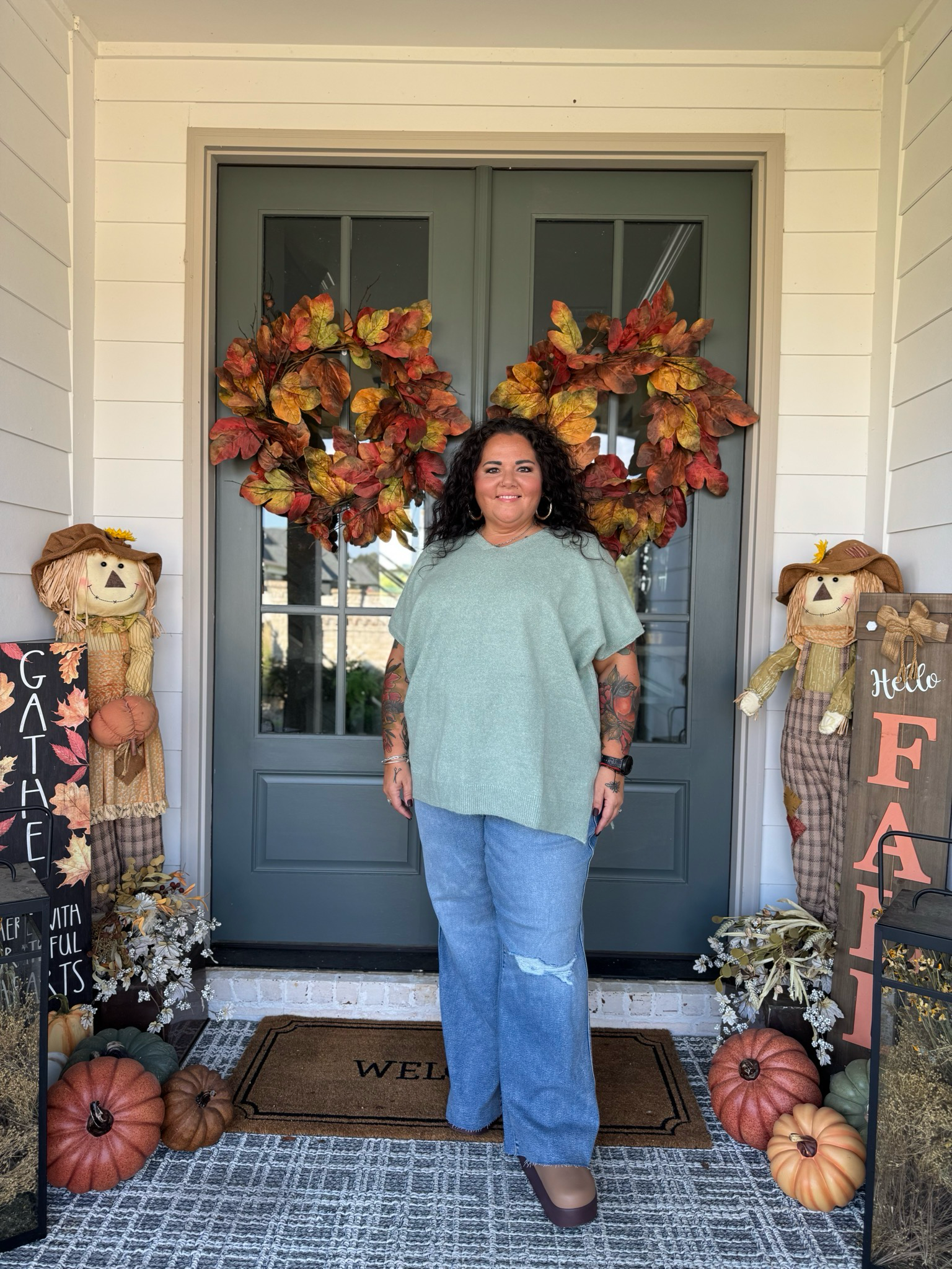 Judy Blue Vintage Wash Wide Leg Distressed Jeans