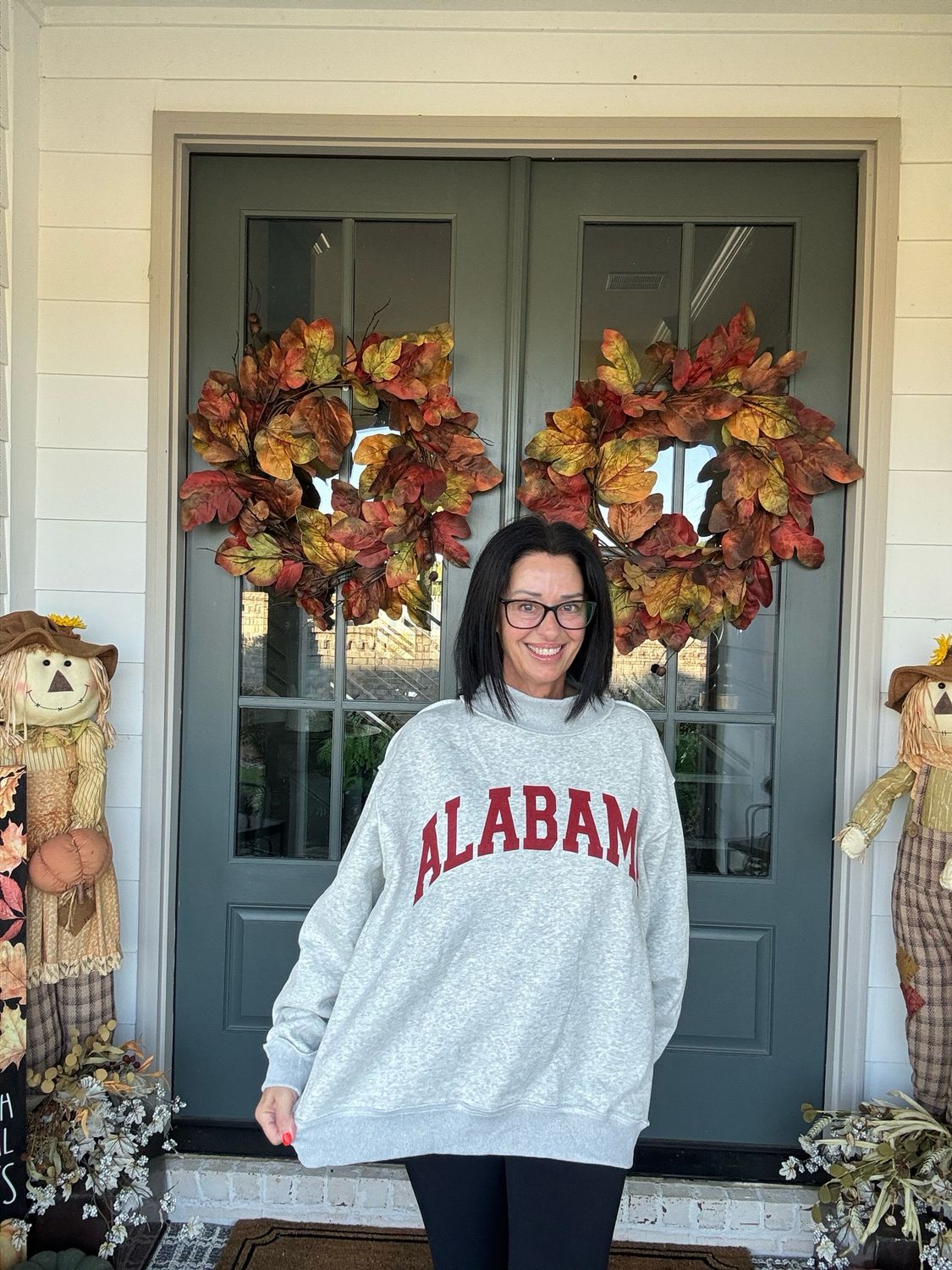 Heather Grey Alabama Reversible Mock Neck Sweatshirt