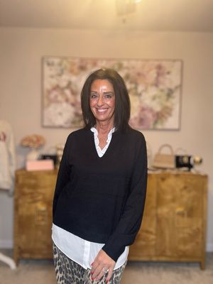 V-neck Knit Combo Top V-neck Knit Combo Top