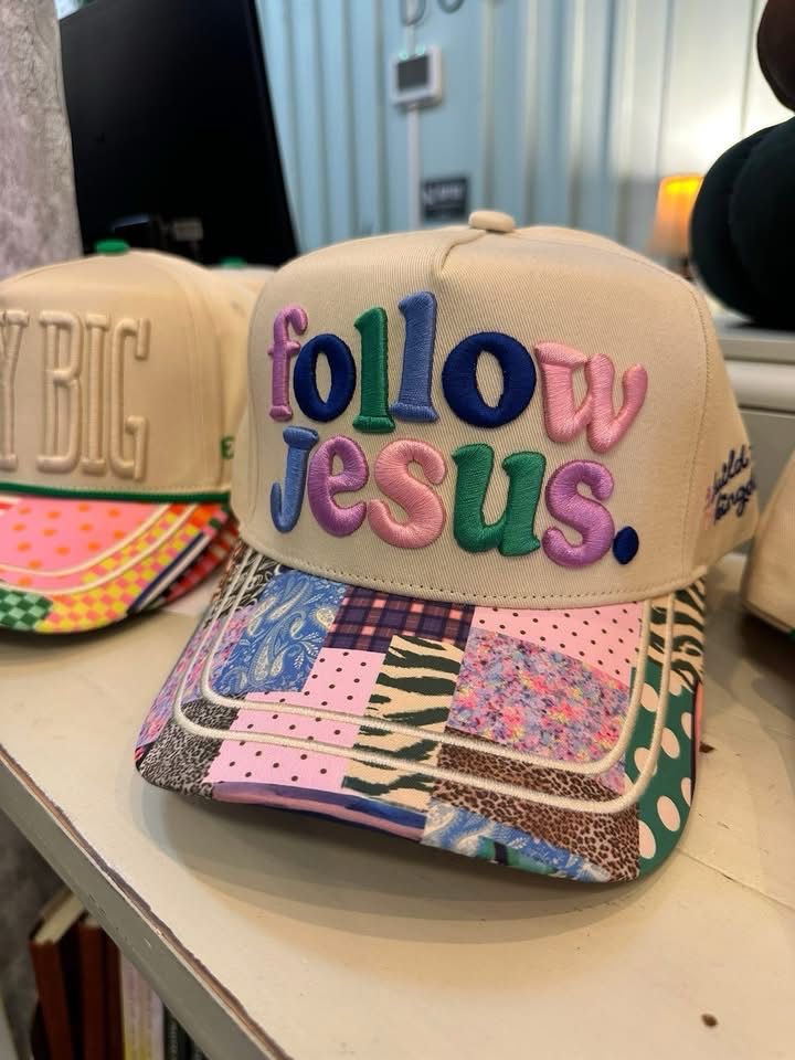 Colorful Patchwork Follow Jesus Hat