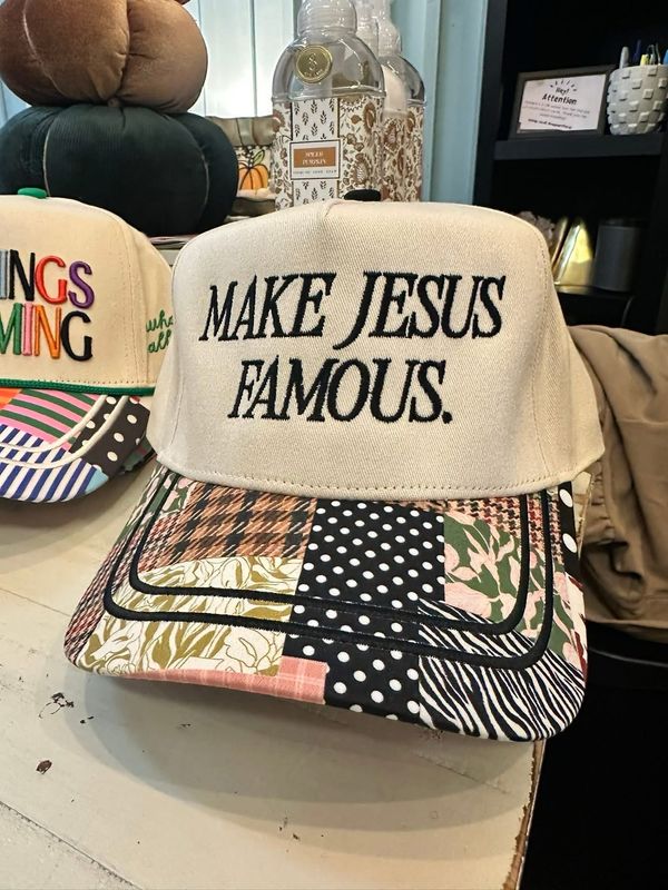 Make Jesus Famous Patchwork Hat Make Jesus Famous Patchwork Hat
