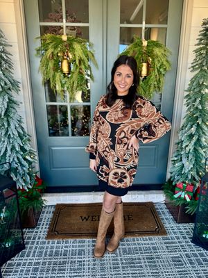 Brown/black Patterned Mini Sweater Dress Brown/black Patterned Mini Sweater Dress