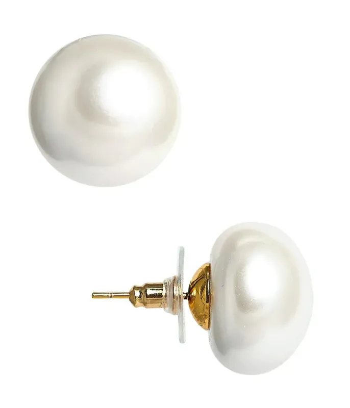 18mm Barrett Pearl Stud Earrings - Meeghan Mullin x Lisi Lerch Collection - 18k Gold Plated 18mm Barrett Pearl Stud Earrings - Meeghan Mullin x Lisi Lerch Collection - 18k Gold Plated