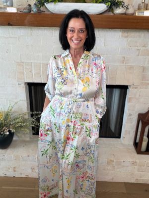 Print Button Down Maxi Dress Print Button Down Maxi Dress