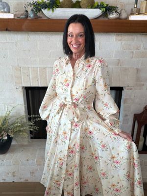 Floral Print Long Sleeve Maxi Dress