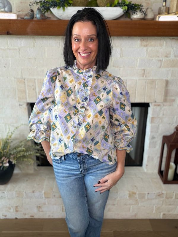 Entro Sage Floral Top Entro Sage Floral Top