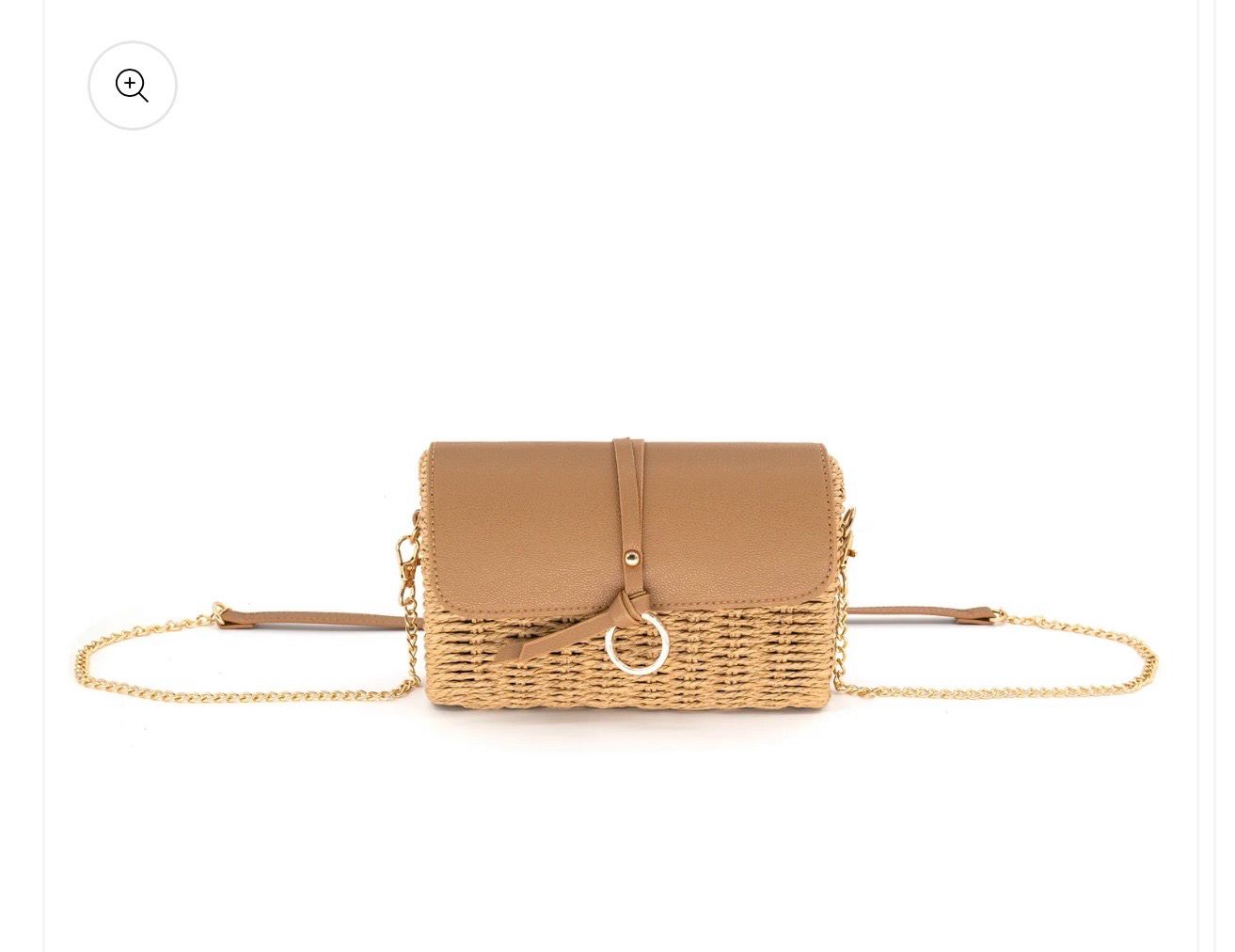 Khaki Straw Purse