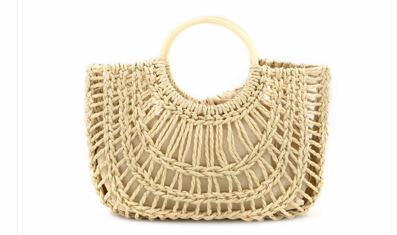 Semi-circle Straw Bag