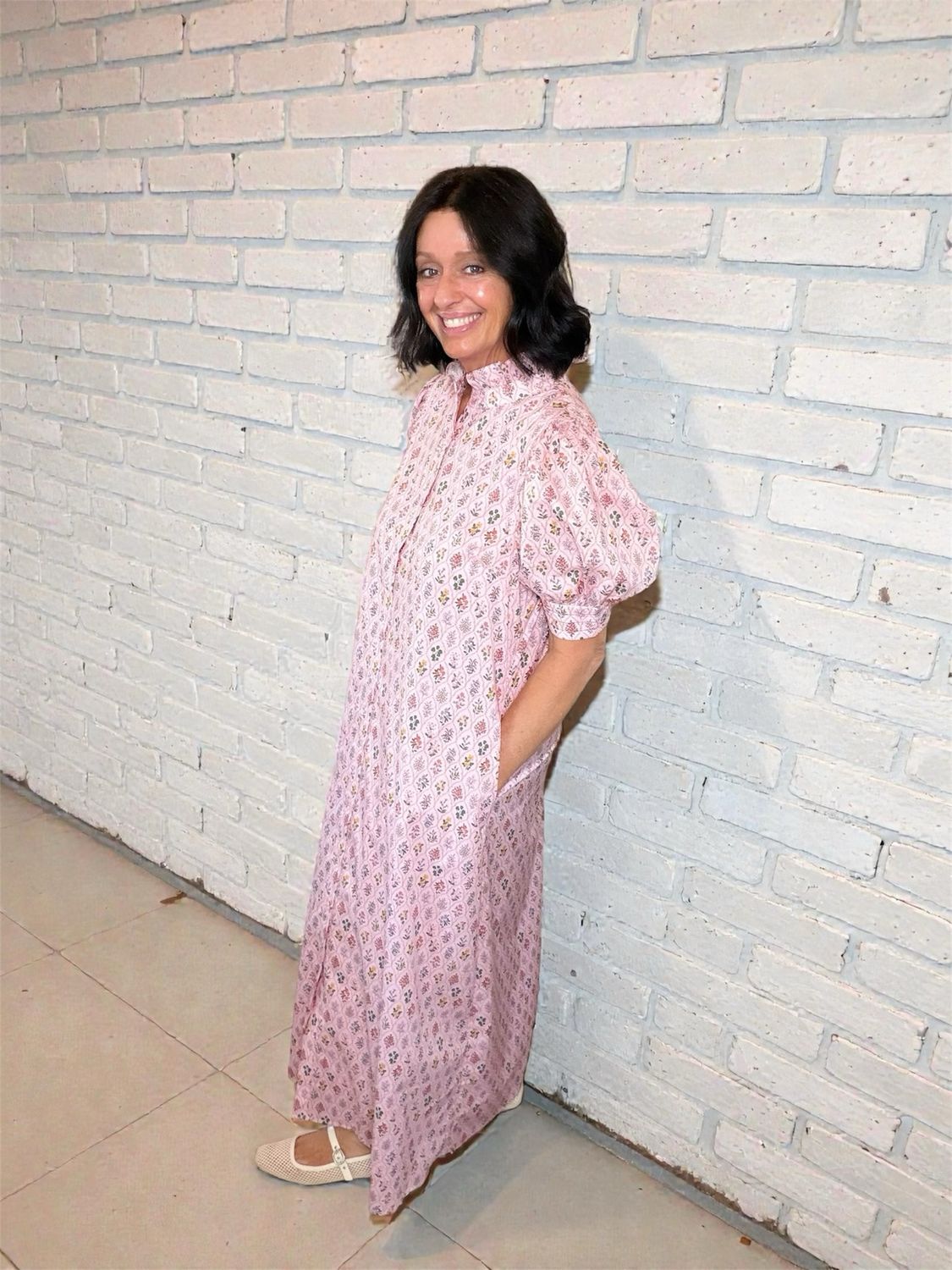 Pink Floral Button Down Maxi Dress Pink Floral Button Down Maxi Dress