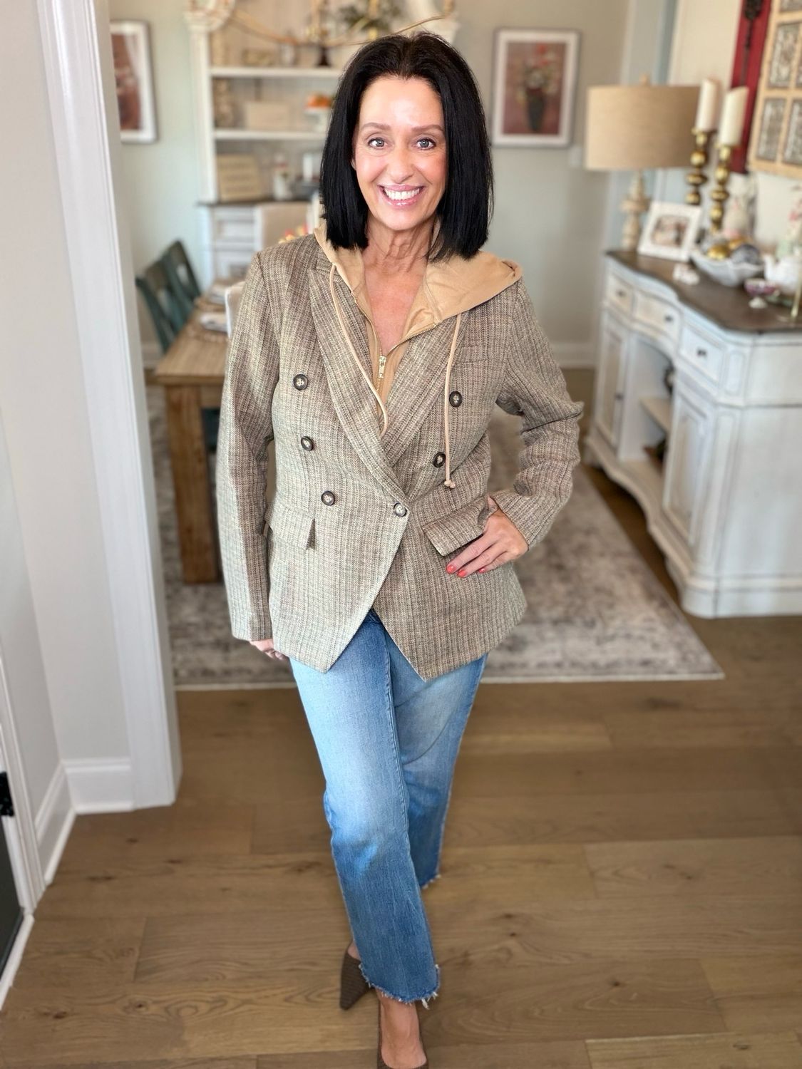 Herringbone Layer Blazer