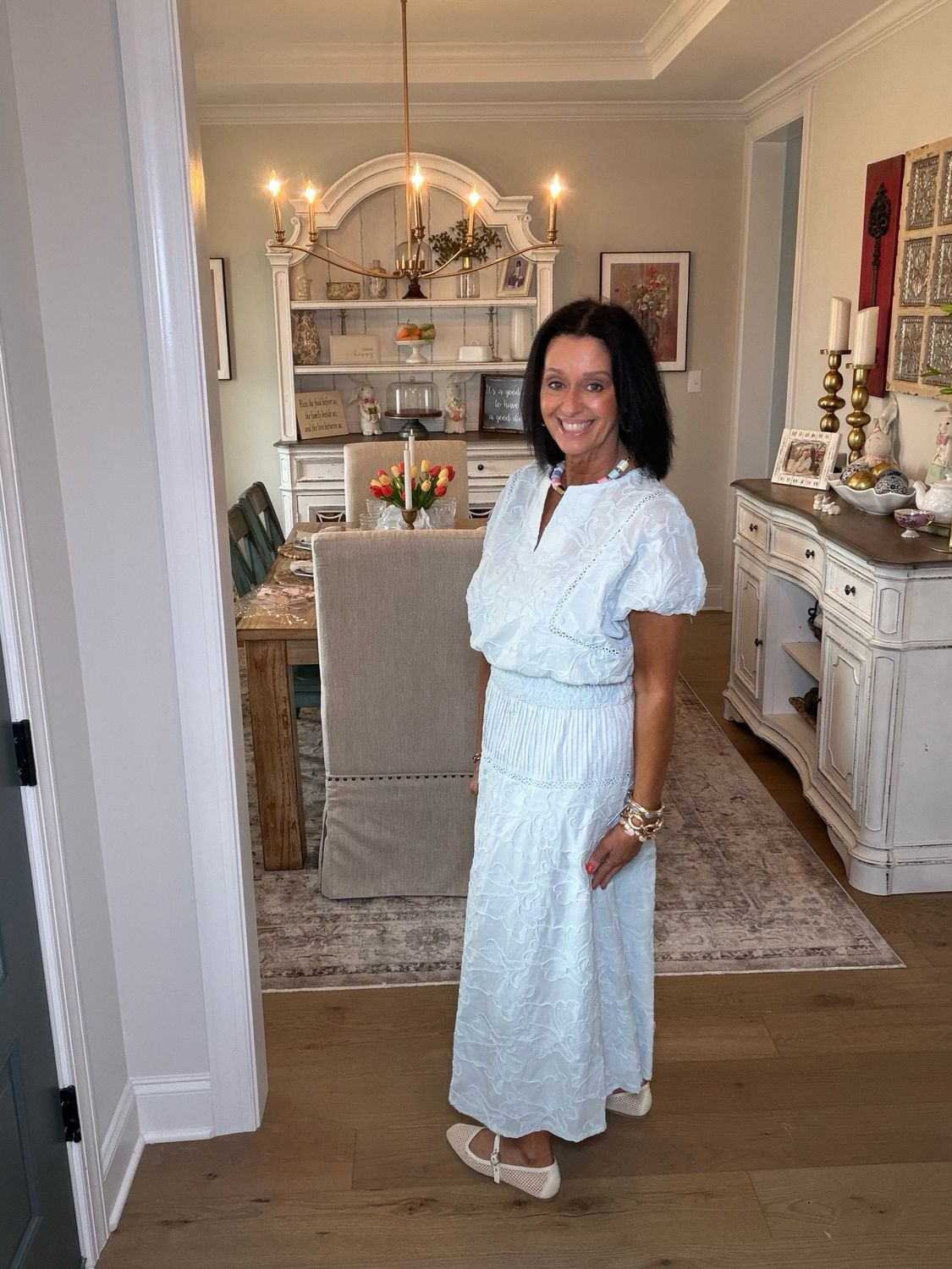 Crystal blue Floral Embroidered Two-Piece Skirt Set Crystal blue Floral Embroidered Two-Piece Skirt Set