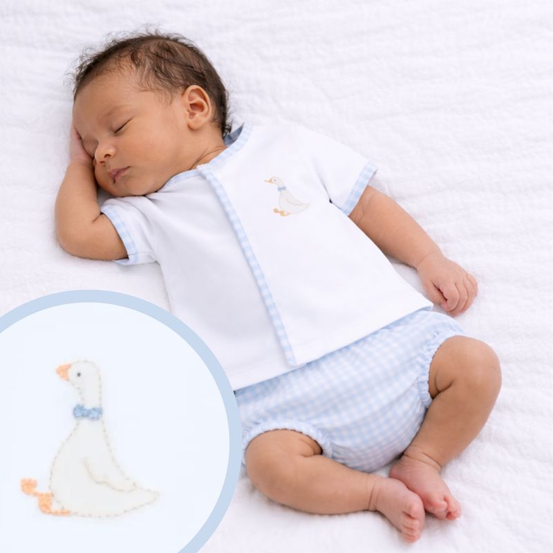 Magnolia Baby Silly Goose Diaper Cover Set - Light Blue