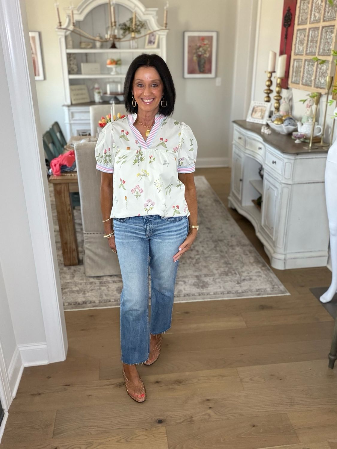 Ivory Mixed Floral Top