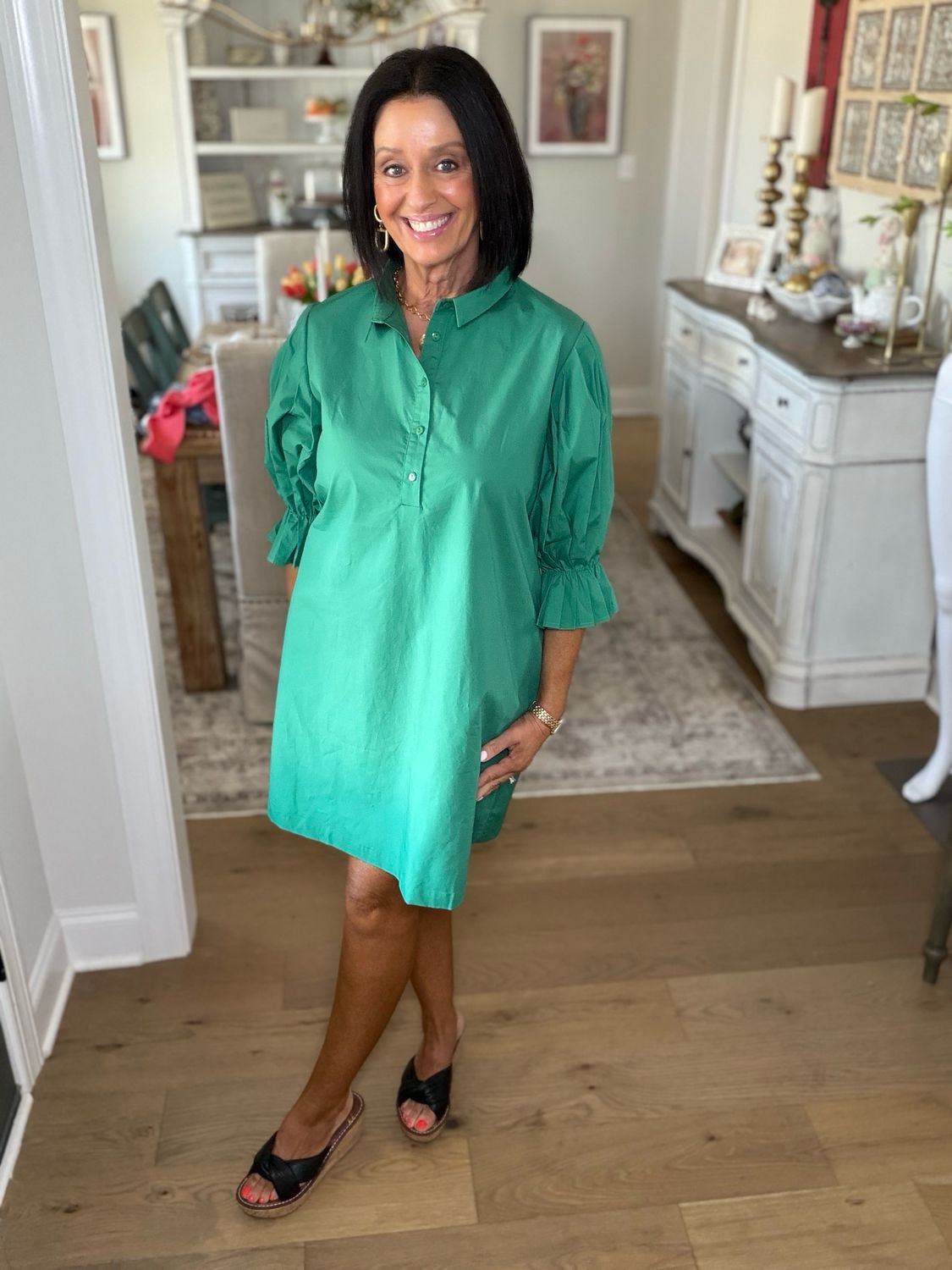 The Emerald Breeze Tie- Back Mini Dress