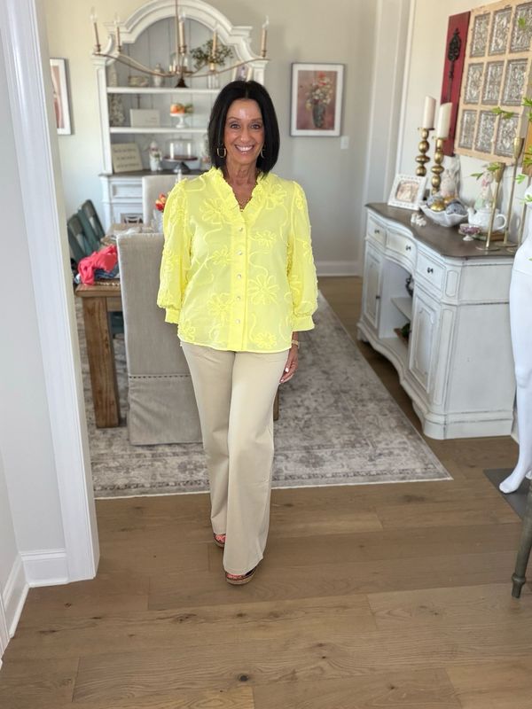 High Waisted Wide Leg Beige Pants