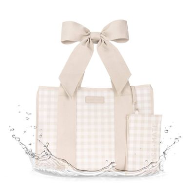 Case-Mate Latte Gingham Bow Jelly Tote Bag