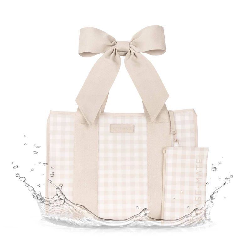 Case-Mate Latte Gingham Bow Jelly Tote Bag