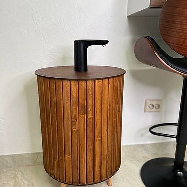 AquaCover Woodline Dispenser Cover with Tap and Gifts (for 5-Gallon Bottle) 