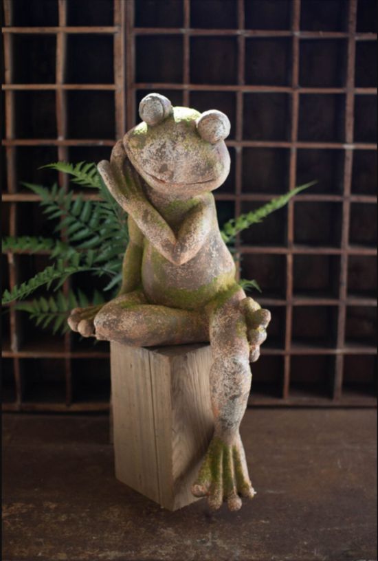 Large Faux Concrete Frog